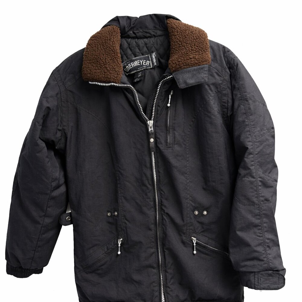 Obermeyer Winter Jacket Women’s Large Charcoal Insulated Sherpa Collar Warm